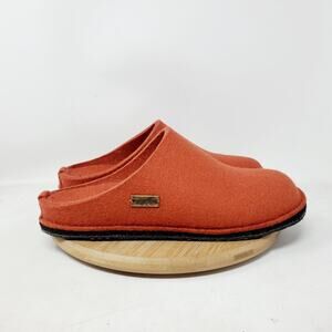 Haflinger Flair Slipper Womens 38 Red Orange Mule Felted Wool Slip On Shoes